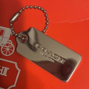 Coach Metallic Silver Keychain